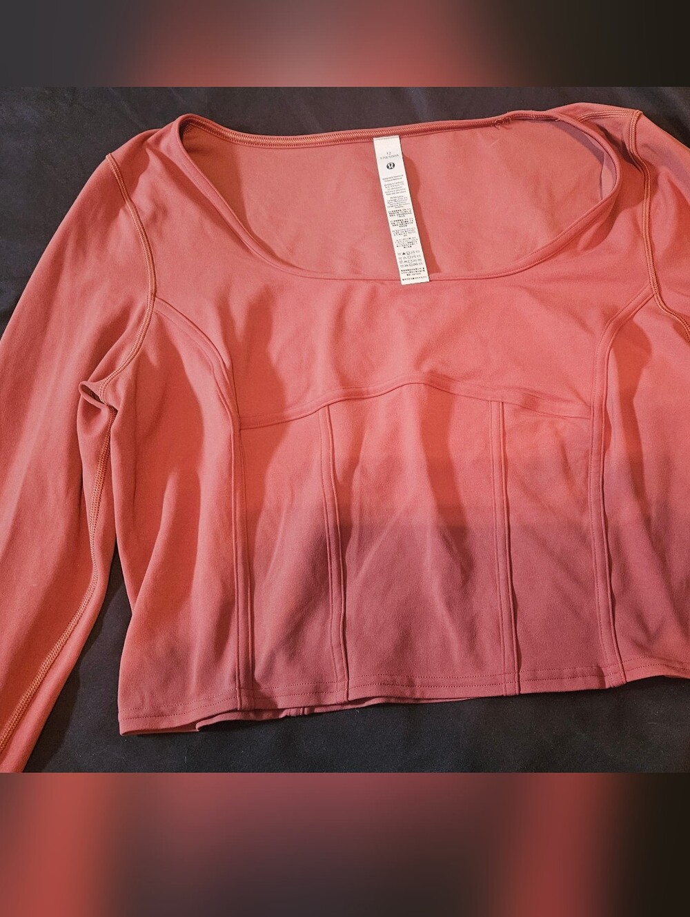 lululemon athletica Long Sleeve Crop Top in Dusty Rose